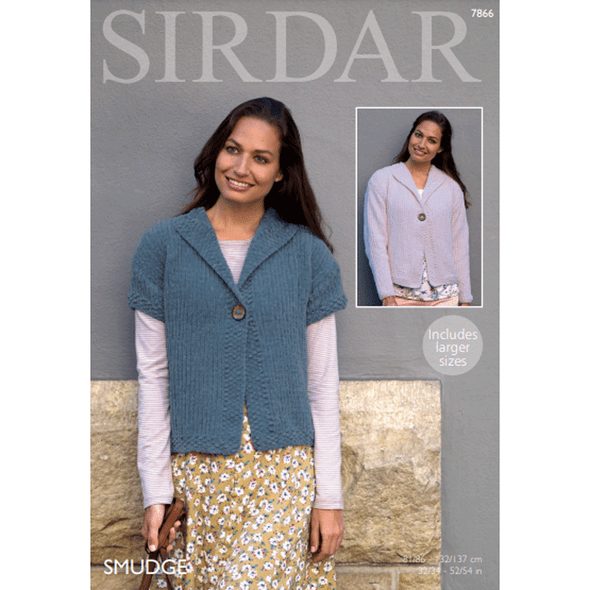Women's Jacket Knitting Pattern | Sirdar Smudge 7866 | Digital Download - Main Image