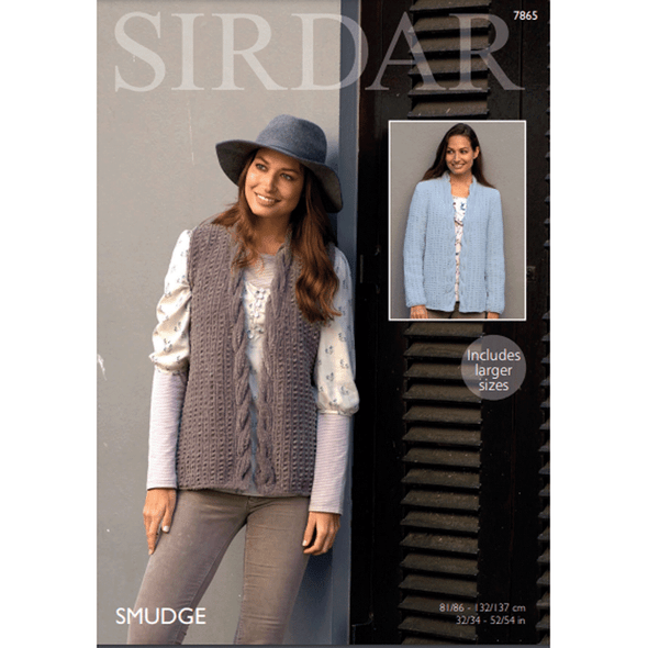 Ladies Jacket and Waistcoats Knitting Pattern | Sirdar Smudge 7865 | Digital Download - Main Image