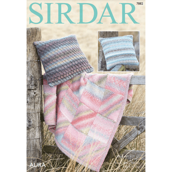 Throw and Cushion Covers Knitting Pattern | Sirdar Aura 7882 | Digital Download - Main Image