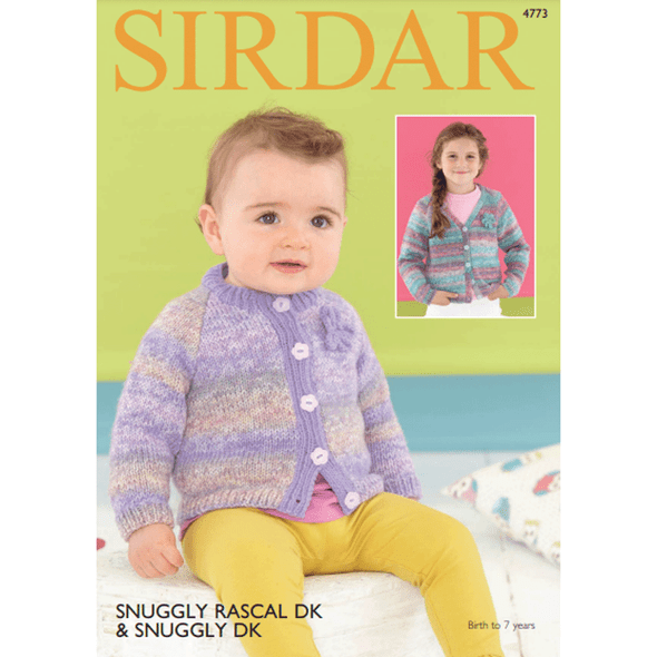 Cardigan's for Babies and Children Knitting Pattern | Sirdar Snuggly Rascal DK, 4773 | Digital Download -Main Image