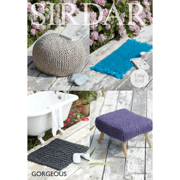 Foot Stool Cover and Rugs Knitting Pattern | Sirdar Gorgeous 7965 | Digital Download - Main Image