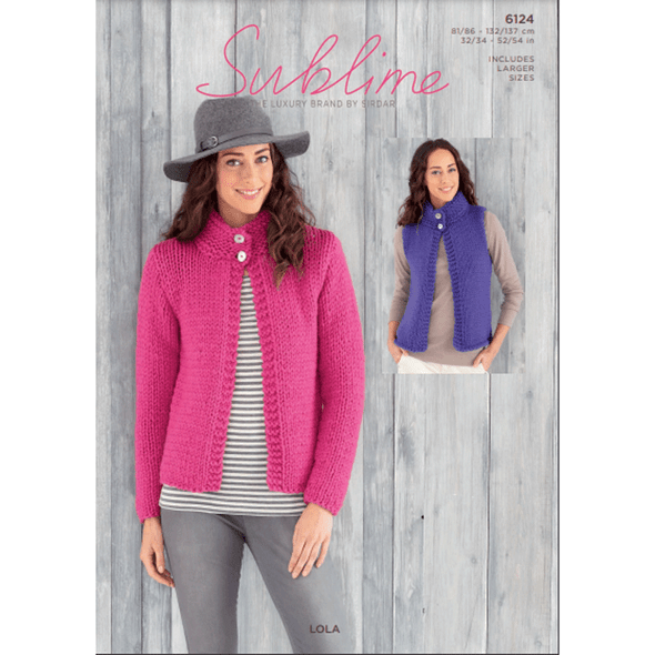 Woman's Jacket And Waistcoat Knitting Pattern | Sirdar Sublime Lola 6124 | Digital Download - Main Image