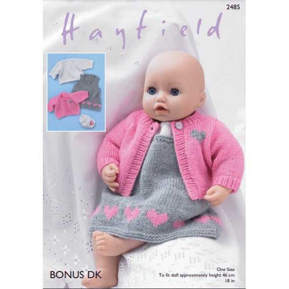 Baby Dolls Outfit Knitting Pattern | Sirdar Hayfield Bonus DK 2485 | Digital Download - Main Image