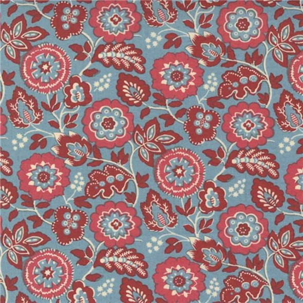 La Vie Boheme French General Moda Fabric | 13903-12 Florals French Blue