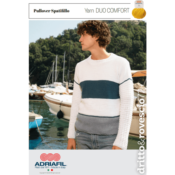 Pullover Spatifillo/Sweater Knitting Pattern | Adriafil Duo Comfort DK/Aran Knitting Yarn | Digital Download - Main Image