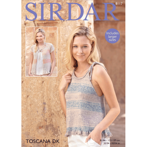 Woman's Top And Cardigans Knitting Pattern | Sirdar Toscana DK 8117 | Digital Download - Main Image