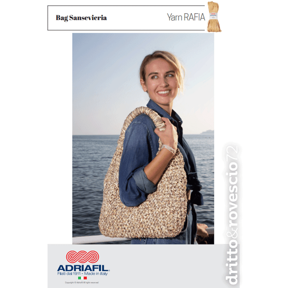 Bag Sansevieria Crochet Pattern | Adriafil Rafia | Digital Download - Main Image