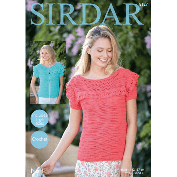 Woman's Cardigan And Tops Knitting Pattern | Sirdar No.1 DK 8127 | Digital Download - Main Image