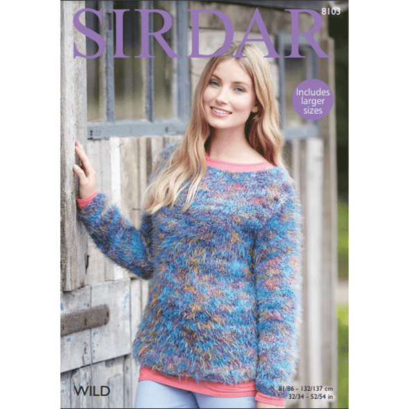 Woman's Wide Neck Sweaters Knitting Pattern | Sirdar Wild 8103 | Digital Download - Main Image