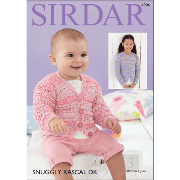 Baby Girl's Cardigan Knitting Pattern | Sirdar Snuggly Rascal DK 4906 | Digital Download - Main Image