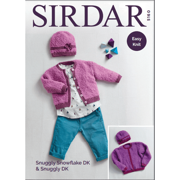 Baby & Girl's Cardigan And Hats Knitting Pattern | Sirdar Snuggly Snowflake DK & Snuggly DK 5160 | Digital Download - Main Image