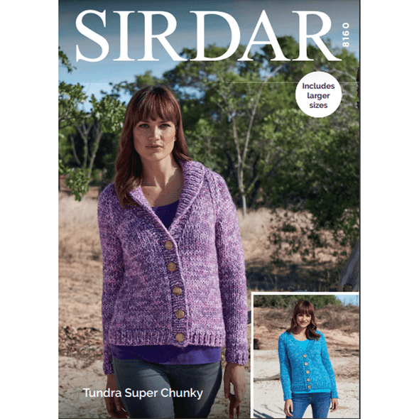 Woman's Cardigans Knitting Pattern | Sirdar Tundra Super Chunky 8160 | Digital Download - Main Image