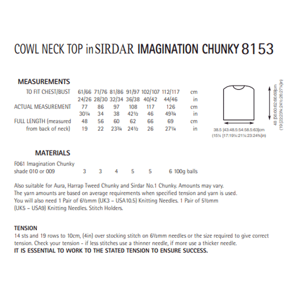 Easy Knit Tops Knitting Pattern | Sirdar Imagination Chunky 8153 | Digital Download - Pattern Information