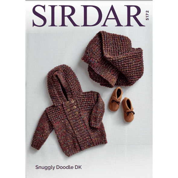 Baby's, Boy's And Girl's Hooded Jacket And Blanket Knitting Pattern | Sirdar Snuggly Doodle DK 5172 | Digital Download - Main Image