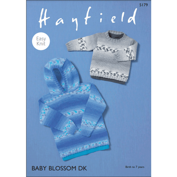 Baby's And Boy's Sweater Knitting Pattern | Sirdar Hayfield Baby Blossom DK 5179 | Digital Download - Main Image