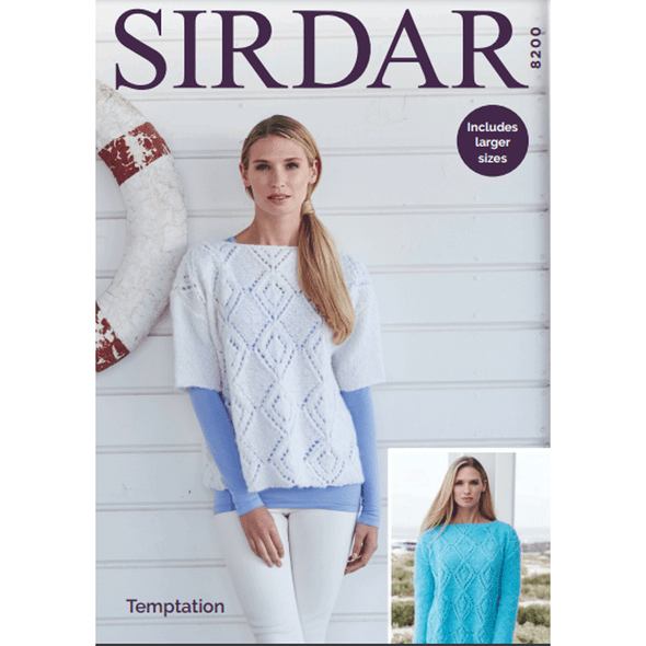 Women's Sweaters Knitting Pattern | Sirdar Temptation 8200 | Digital Download - Main Image