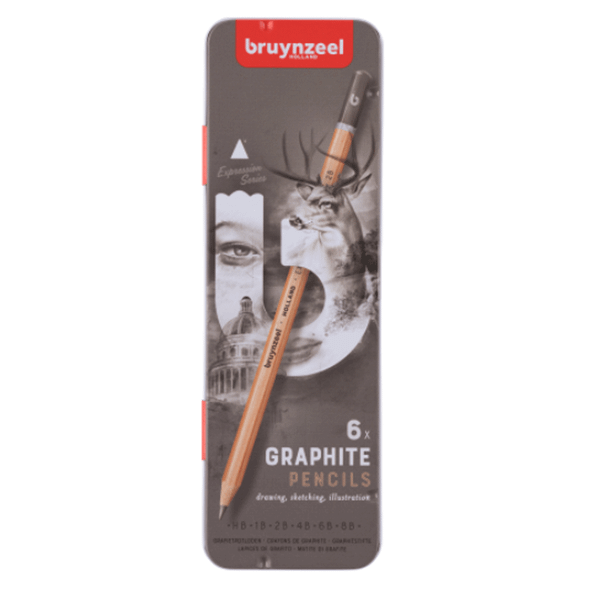 Bruynzeel Expression Graphite Pencils | Tin of 6 - Main Image