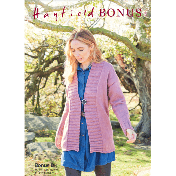 Women's Jacket Knitting Pattern | Sirdar Hayfield Bonus DK 8289 | Digital Download - Main Image