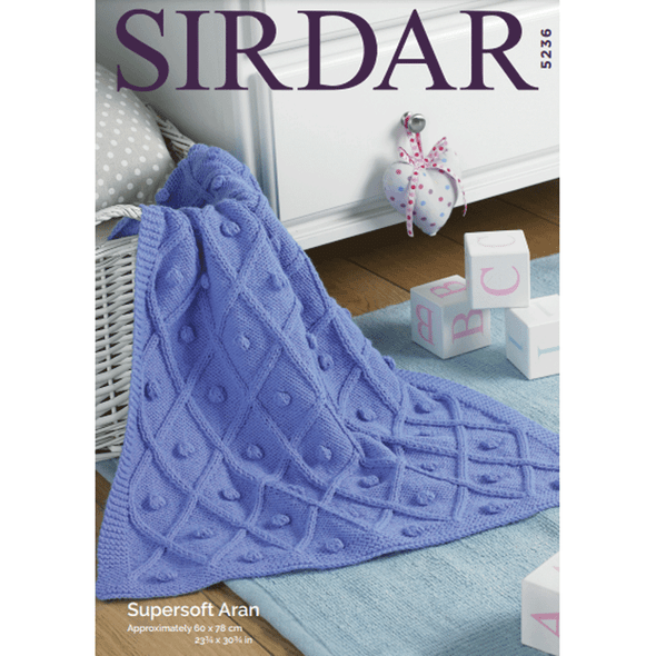 Blanket Knitting Pattern | Sirdar Supersoft Aran 5236 | Digital Download - Main Image