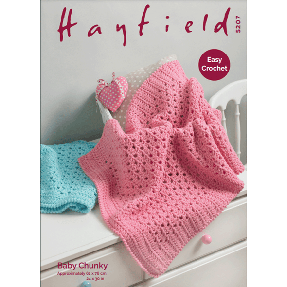 Blanket Crochet Pattern | Sirdar Hayfield Baby Chunky 5207 | Digital Download - Main Image