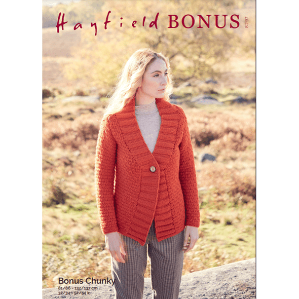 Woman's Jacket Knitting Pattern | Sirdar Hayfield Bonus Chunky 8297 | Digital Download - Main Image