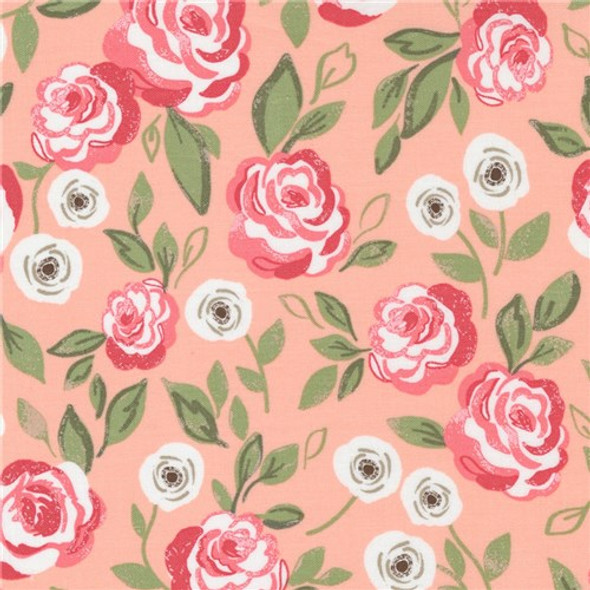 Love Notes | Lella Boutique | Moda Fabrics | 5150-16 | Roses in Bloom Sweet Pink 