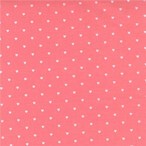 Love Notes Lella Boutique Moda Fabric | 5155-15 Lovely Heart Dot Blender Tea Rose - Main Image