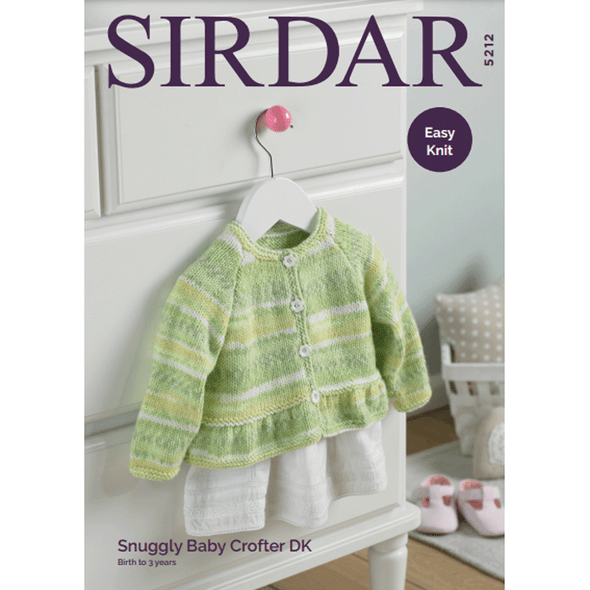 Baby Girl's Cardigan With Peplum Knitting Pattern | Sirdar Snuggly Baby Crofter DK 5212 | Digital Download - Main Image