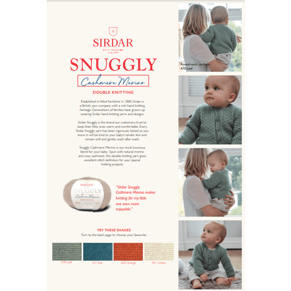 Baby Girl's Cardigan Knitting Pattern | Sirdar Snuggly Cashmere Merino DK 5241 | Digital Download -