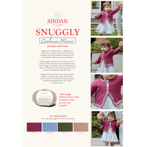 Girls Cardigans Knitting Pattern | Sirdar Snuggly Cashmere Merino DK 5248 | Digital Download