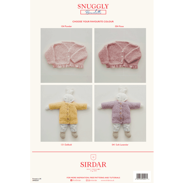 Girl's V Neck Cardigan And Dolls Cardigan Knitting Pattern | Sirdar Snuggly Bouclette 5257 | Digital Download 