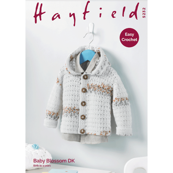 Boy's Jacket Crochet Pattern | Sirdar Hayfield Baby Blossom DK 5232 | Digital Download - Main Image