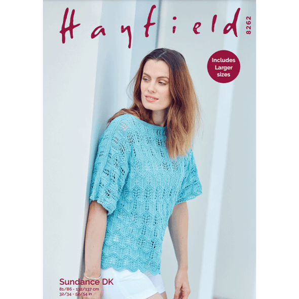 Woman's Top Knitting Pattern | Sirdar Hayfield Sundance DK 8262 | Digital Download - Main Image