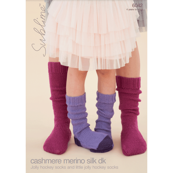 Jolly Hockey Socks And Little Jolly Hockey Socks Knitting Pattern | Sirdar Sublime Baby Cashmere Merino Silk DK 6042 | Digital Download - Main Image