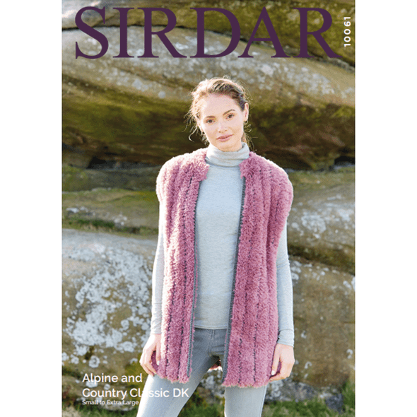 Woman's Gilet Knitting Pattern | Sirdar Alpine And Country Classic DK 10061 | Digital Download - Main Image