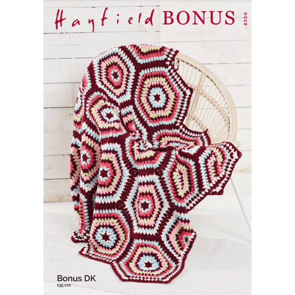 Blankets Crochet Pattern | Sirdar Hayfield Bonus DK 8300 | Digital Download - Main Image