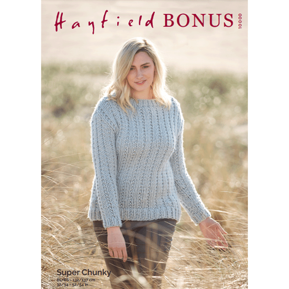 Woman's Sweater Knitting Pattern | Sirdar Hayfield Bonus Super Chunky 10000 | Digital Download - Main Image