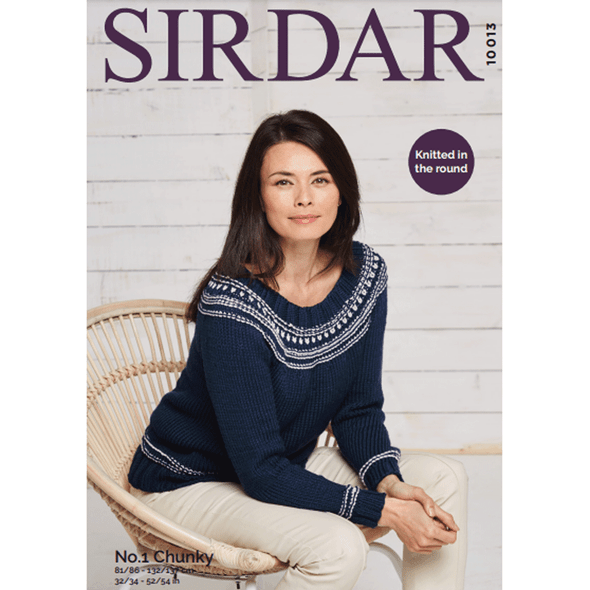 Woman's Sweater Knitting Pattern | Sirdar No.1 Chunky 10013 | Digital Download - Main Image