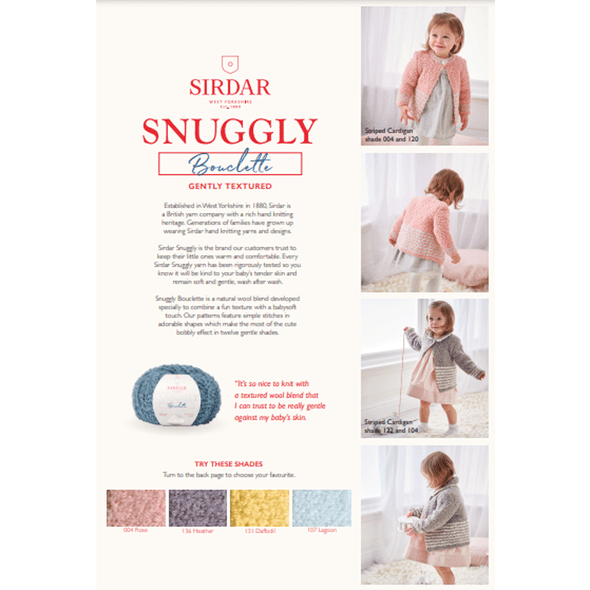 Baby Girl's Cardigans Knitting Pattern | Sirdar Snuggly Bouclette 5311 | Digital Download-