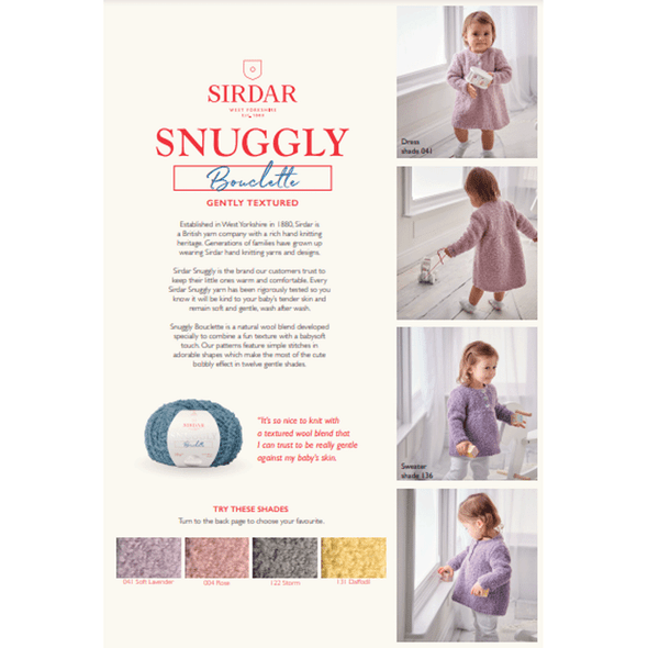 Baby Girl's Dress And Sweater Knitting Pattern | Sirdar Snuggly Bouclette 5312 | Digital Download-