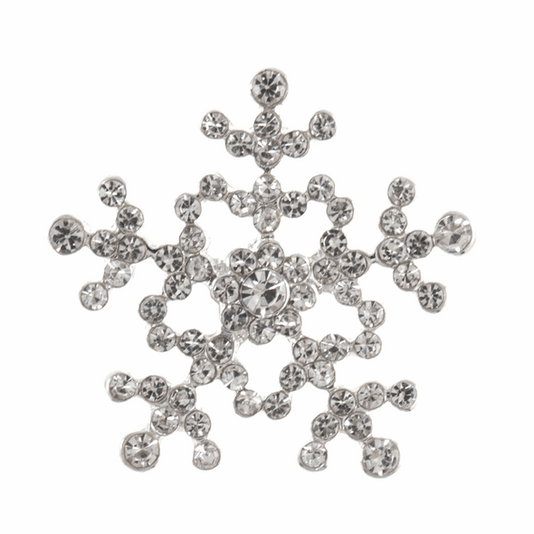 Trimits Loose Buttons |  Christmas Buttons | Diamante Snowflakes | 21mm | Silver