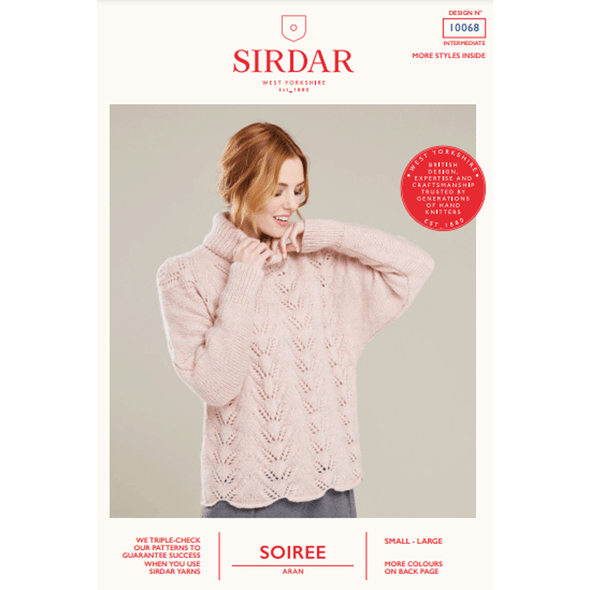 Ladies Batwing Boxy Sweater Knitting Pattern | Sirdar Soiree Aran 10068 | Digital Download - Main Image