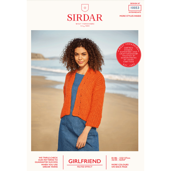 Ladies Diagonal Rib Kimono Knitting Pattern | Sirdar Girlfriend 10053 | Digital Download - Main Image