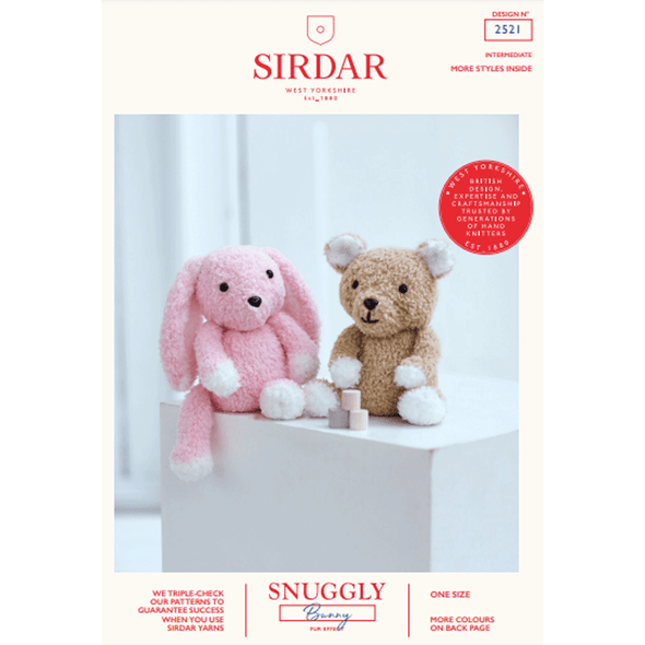 Teddy Bear And Bunny Toy Knitting Pattern | Sirdar Snuggly Bunny 2521 | Digital Download - Main Image