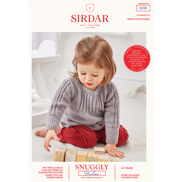 Baby Girl's Smocked Sweater Knitting Pattern | Sirdar Snuggly Heirloom 5324 | Digital Download - Main Image