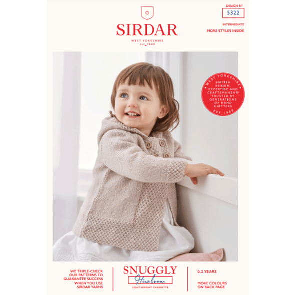 Babies Duffle Coat Knitting Pattern | Sirdar Snuggly Heirloom 5322 | Digital Download - Main Image