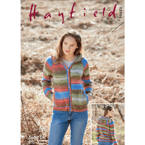 Ladies Hooded Cardigan With Pockets Knitting Pattern | Sirdar Hayfield Spirit DK 10032 | Digital Download - Main Image