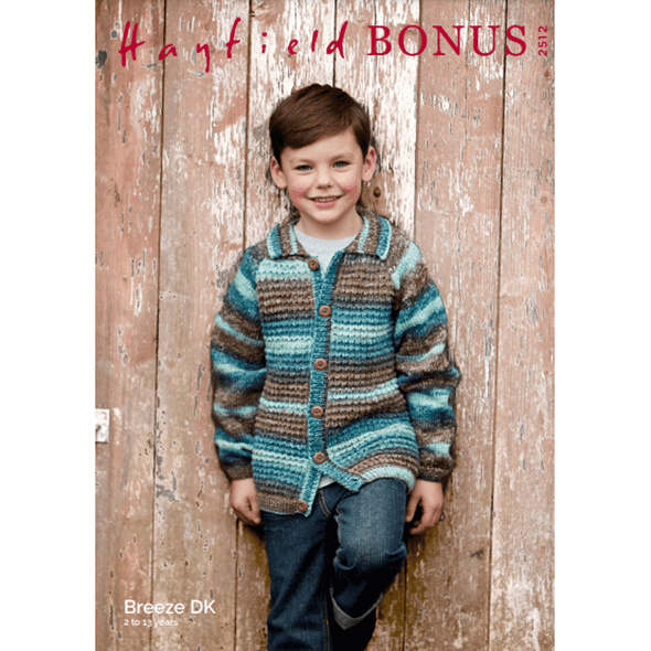 Boy's Jacket Knitting Pattern | Sirdar Hayfield Bonus Breeze DK 2512 | Digital Download - Main Image