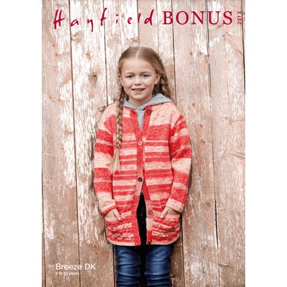 Girl's Jacket Knitting Pattern | Sirdar Hayfield Bonus Breeze DK 2513 | Digital Download - Main Image