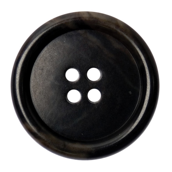 ABC Loose Buttons | Classic Raised Edge Buttons | 28mm | Black/Brown
